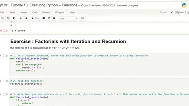 DS - ML - Tutorial 13: Executing Python – Functions - 2 (Recursive Function) смотреть онлайн
