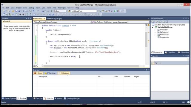 C# - Microsoft Word API Mail Merge смотреть онлайн
