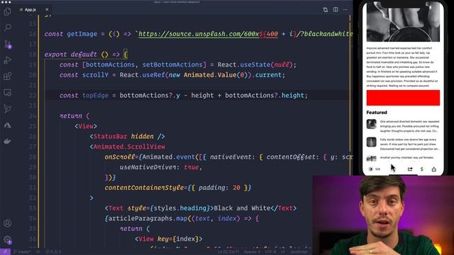Medium mobile article - Sticky footer - React Native with Animated API смотреть онлайн