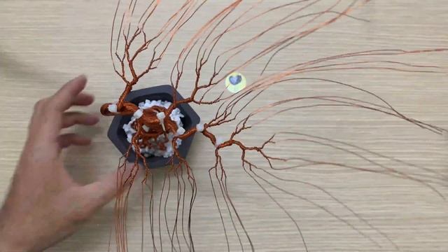 [Bonsai Handmade]How To Make Mini Bonsai Tree Wire Copper 07