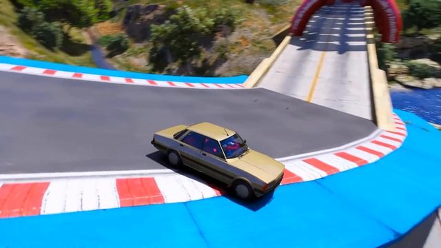 Eski Güçlü Arabalar Zorlu Parkurda Yarışıyor - GTA 5