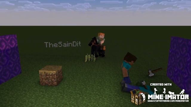 Моё первоё мини анимация в (mine Imator)