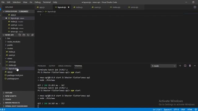 4. NodeJS, ExpressJS and EJS : Integrating the SB Admin template смотреть онлайн