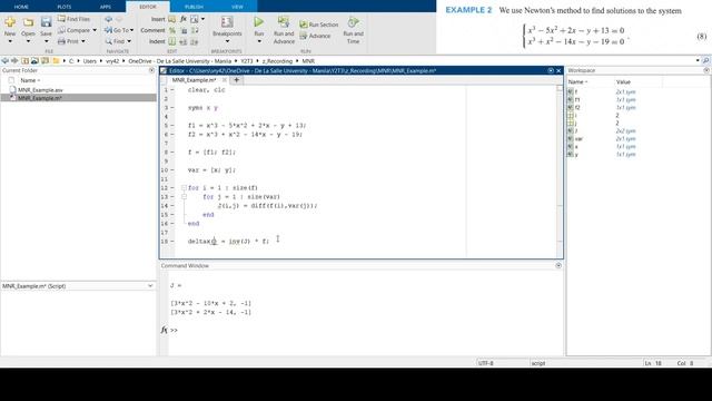 Multivariable Newton Raphson Method in MATLAB смотреть онлайн