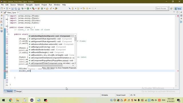 Using of JSlider in Java | Eclipse смотреть онлайн