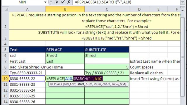 Excel Magic Trick 519: SUBSTITUTE & REPLACE Functions смотреть онлайн