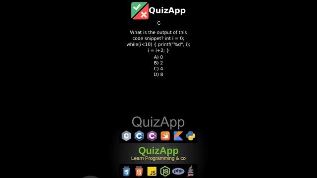 C What is the output of this code snippet int i 0 whilei10 printfd i i i2 смотреть онлайн