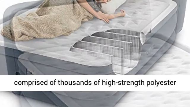 Intex Ultra Plush Inflatable Bed Air Mattress W/ Built-in Pump, Headboard, Queen
