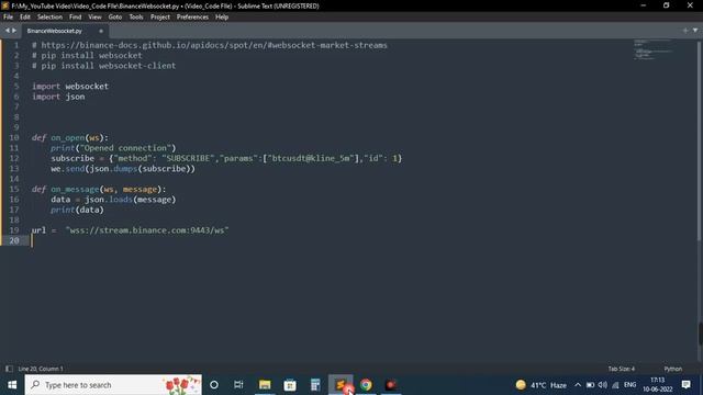 Binance websocket stream | how to get data from binance websocket #binance #crypto #python смотреть онлайн