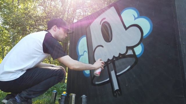 Граффити оформление фигур для паркура в парке BNO Spot (Томск) смотреть онлайн