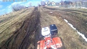 Мотоблок Брайт 135 по деревенскому беЗдорожью !