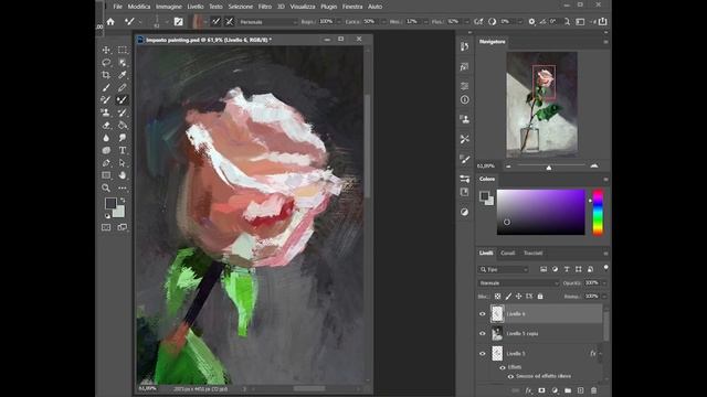 Impasto Oil Painting with Photoshop | Time-lapse смотреть онлайн