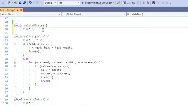 C++ linked list: Delete The First Node смотреть онлайн