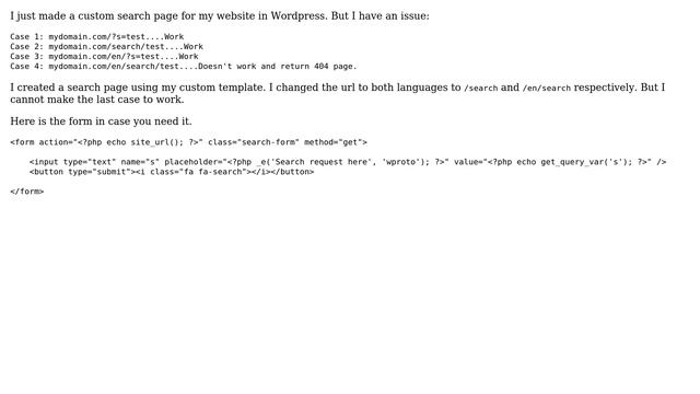 Wordpress: Custom search page and url in multilanguage смотреть онлайн