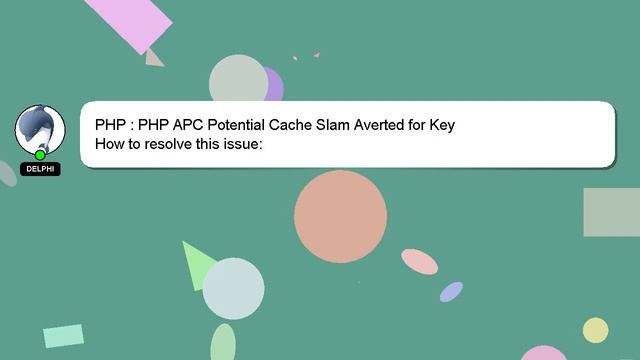PHP : PHP APC Potential Cache Slam Averted for Key смотреть онлайн