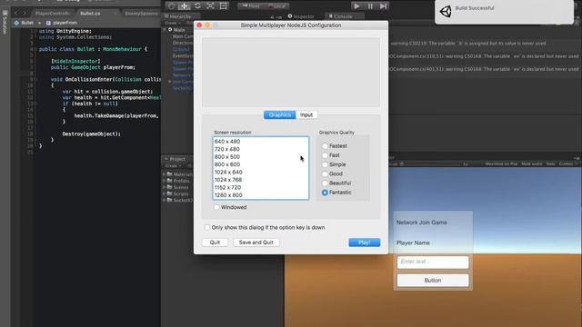 Unity 5 Multiplayer Networking Node.js socket.io : Network Player Move Shoot 14/16 смотреть онлайн