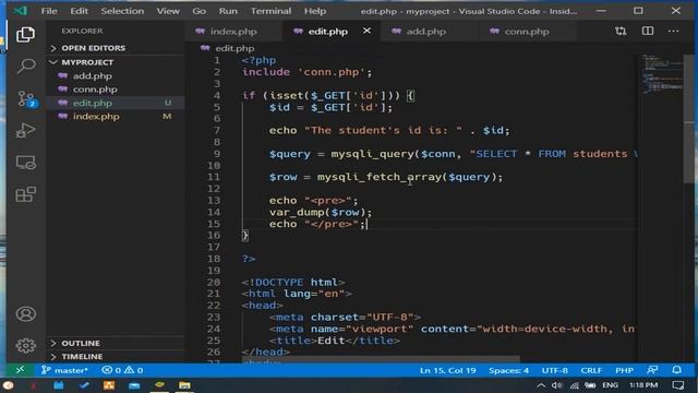#3 CRUD PHP MySQL Update Student data смотреть онлайн