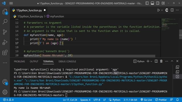 Functions --- Python Programming for Engineers смотреть онлайн