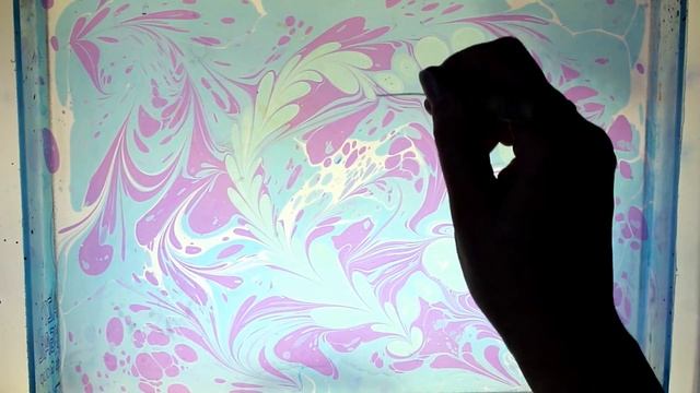 Ebru and marbling by Valentin's day. Рисование на воде ко дню святого Валентина. смотреть онлайн