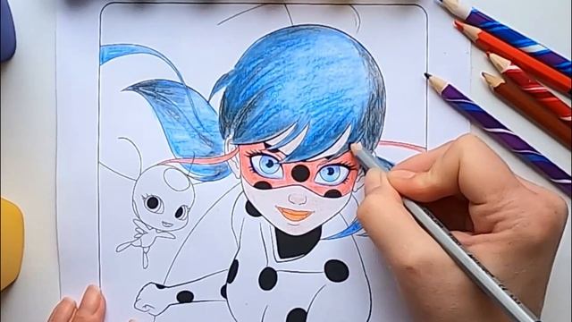 Miraculous Ladybag and Tikki draw with pencils / Video for kids / Раскраска Леди Баг смотреть онлайн