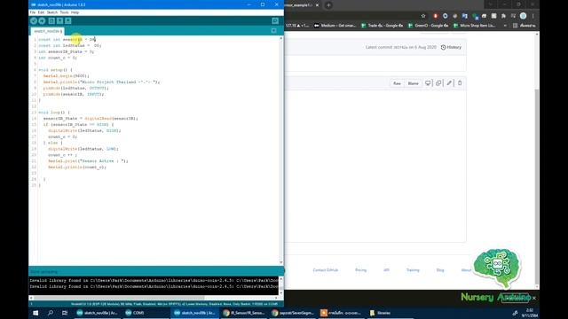 โมดูลตรวจจับสิ่งกีดขวางแบบอินฟาเรด Node MCU ESP8266 + IR Infrared SENSOR | Nursery Arduino смотреть онлайн
