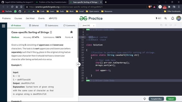 Day 41- Case-specific Sorting of Strings || String || GFG POTD 12 August смотреть онлайн