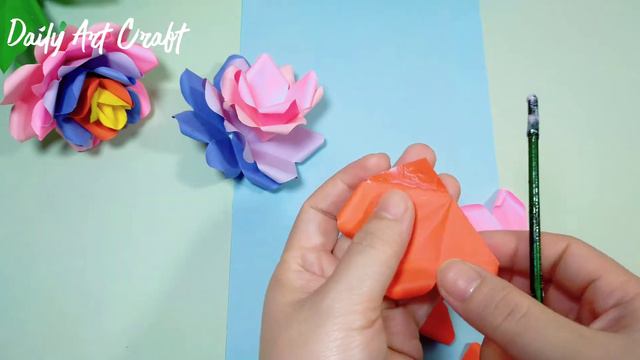 How To Make Colorful Flower Rose Paper Step by Step смотреть онлайн
