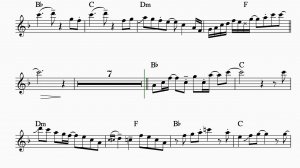 Sheet Music for Violin, Keyboard, Guitar - Song Mirage (Syntheticsax)