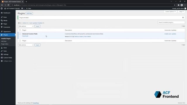 ACF Frontend - Basic Use (Part 1): Installing ACF Frontend смотреть онлайн
