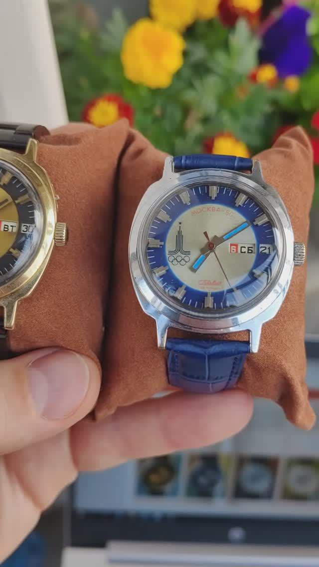 Уникальные двое часов Слава Олимпиада 80 в ромбовом исполнении! Редкая коллекция! смотреть онлайн