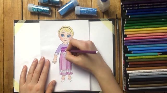 РАСПЕЧАТАЙ - РИСУЙ - ИГРАЙ | Эльза 2017 | Бумажная Кукла | Видео для детей смотреть онлайн