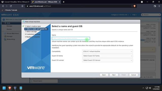 Convert VirtualBox VM to VMware ESXi смотреть онлайн