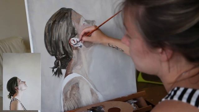ПОДМАЛЕВОК Автопортрета МАСЛОМ / PORTRAIT OIL Underpainting смотреть онлайн