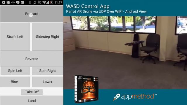 WASD Control App - Parrot AR Drone - Android View - Built With Appmethod смотреть онлайн
