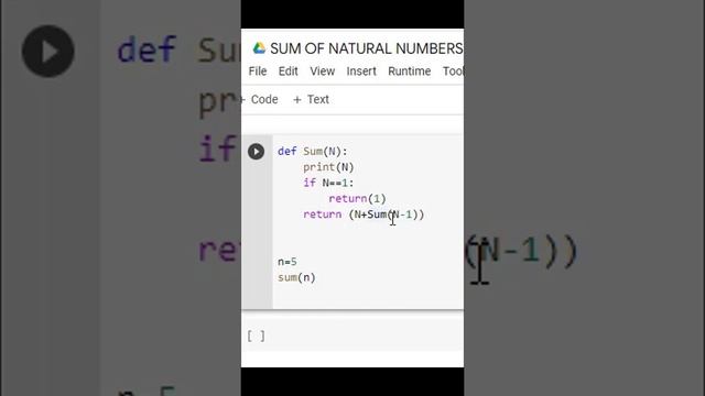 Find the Sum of N Natural Numbers using Recursion in Python #pythonprogramming #pythonforbeginners смотреть онлайн