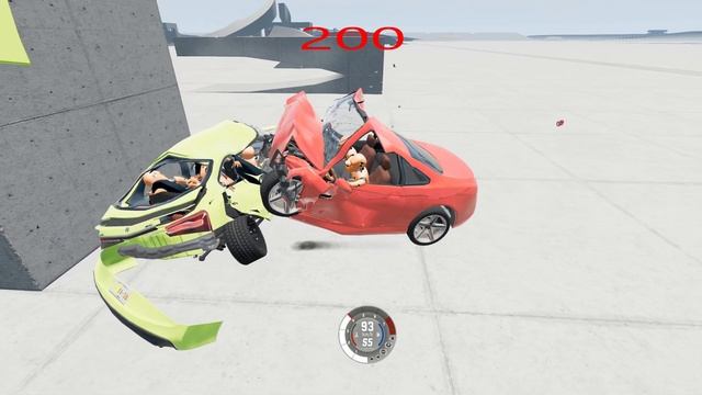 Crash test #3 - Hirochi eSBR 800 vs ETK Kc6t - 30-200 km/h - BeamNG Drive | World BeamNG Drive смотреть онлайн