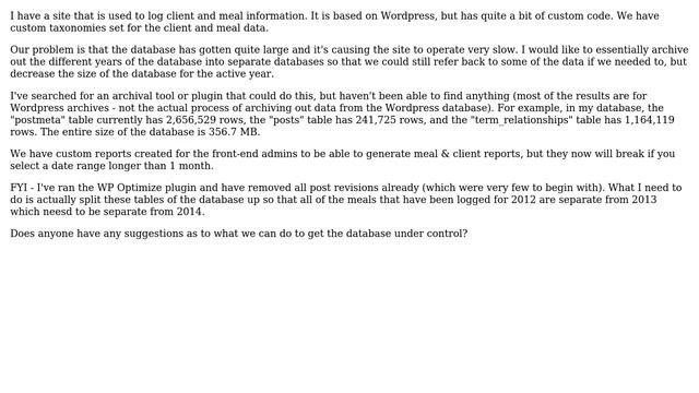 Wordpress: How to split the Wordpress database? смотреть онлайн