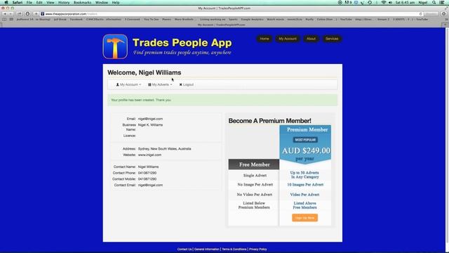 Trades People App creating a User ID and Free Ad смотреть онлайн
