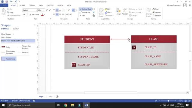 How to create a ERD or EER diagram with crow's foot database notation using Microsoft Office Visio смотреть онлайн