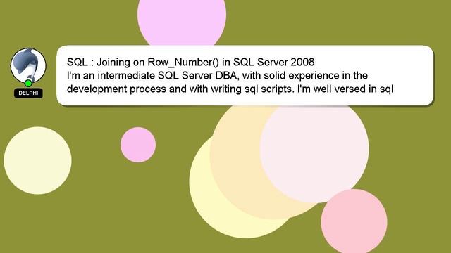 SQL : Joining on Row_Number() in SQL Server 2008 смотреть онлайн