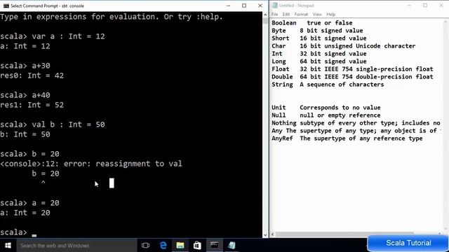 Scala Tutorial 4 - Data Types and Variables смотреть онлайн