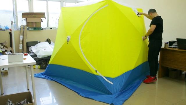 Обзор зимней 3 местной, трёхслойной, дышащей палатки КУБ Long T