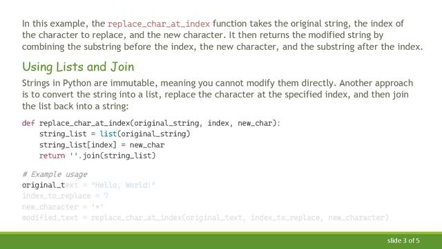 Replacing Characters in a Python String by Index смотреть онлайн