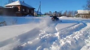 Импортная гусеница с зацепом 32 мм и форс.мотор на снегоходе рысь