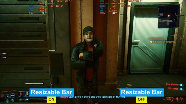 CyberPunk 2077 Resizable Bar Test ON/OFF | RTX 3090 | смотреть онлайн