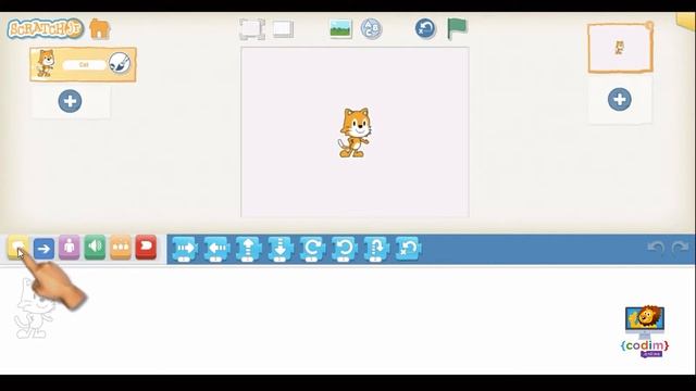 Dcratch Junior - видео-Урок 2.1 Блоки движения. Онлайн-школа программирования для детей смотреть онлайн