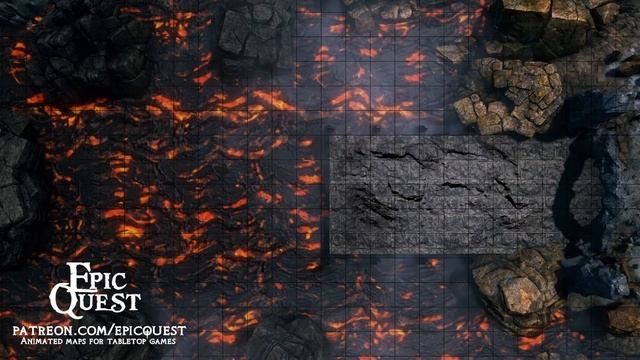 Epic Quest - Lava Pool Dock - Animated maps for role-playing and tabletop miniature games / D&D смотреть онлайн