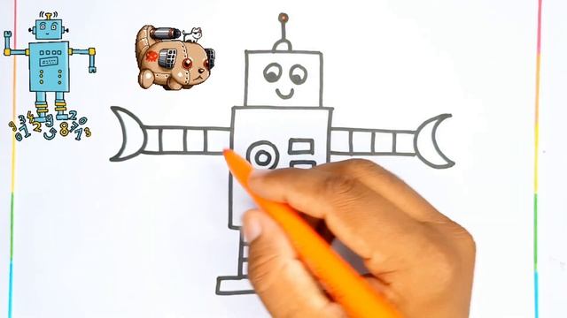 Bolalar Uchun Oson Robot Chizish | How To Draw Robot For Kids Step By Step