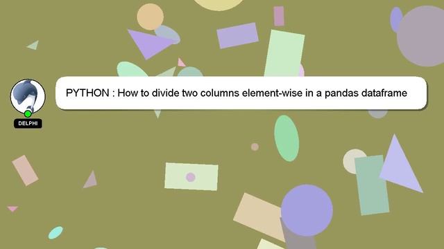 PYTHON : How to divide two columns element-wise in a pandas dataframe смотреть онлайн
