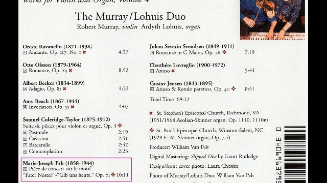 Marie-Joseph Erb “Pièce de concert sur le motif Pater Noster - Gib uns heute” Murray/Lohuis Duo смотреть онлайн